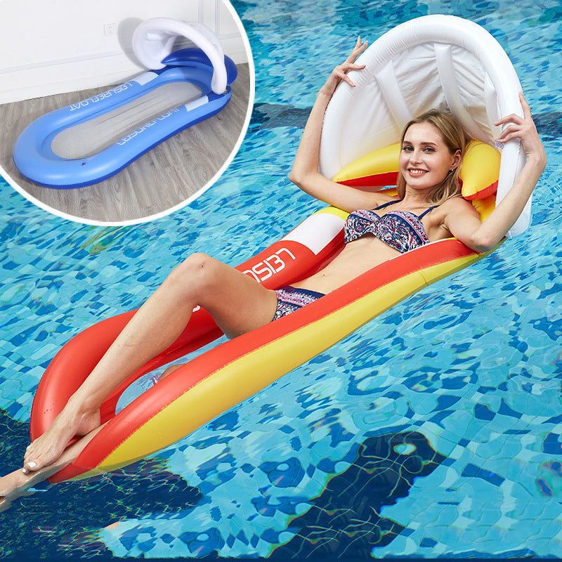 Inflatable Water Lounger with Integrated Safety Edge
