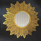 Decorative Round Floral Wall Mirror
