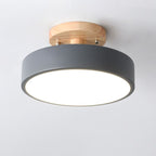 Deckenleuchte Holz Acryl 30 cm LED flach für Schlafzimmer Flur