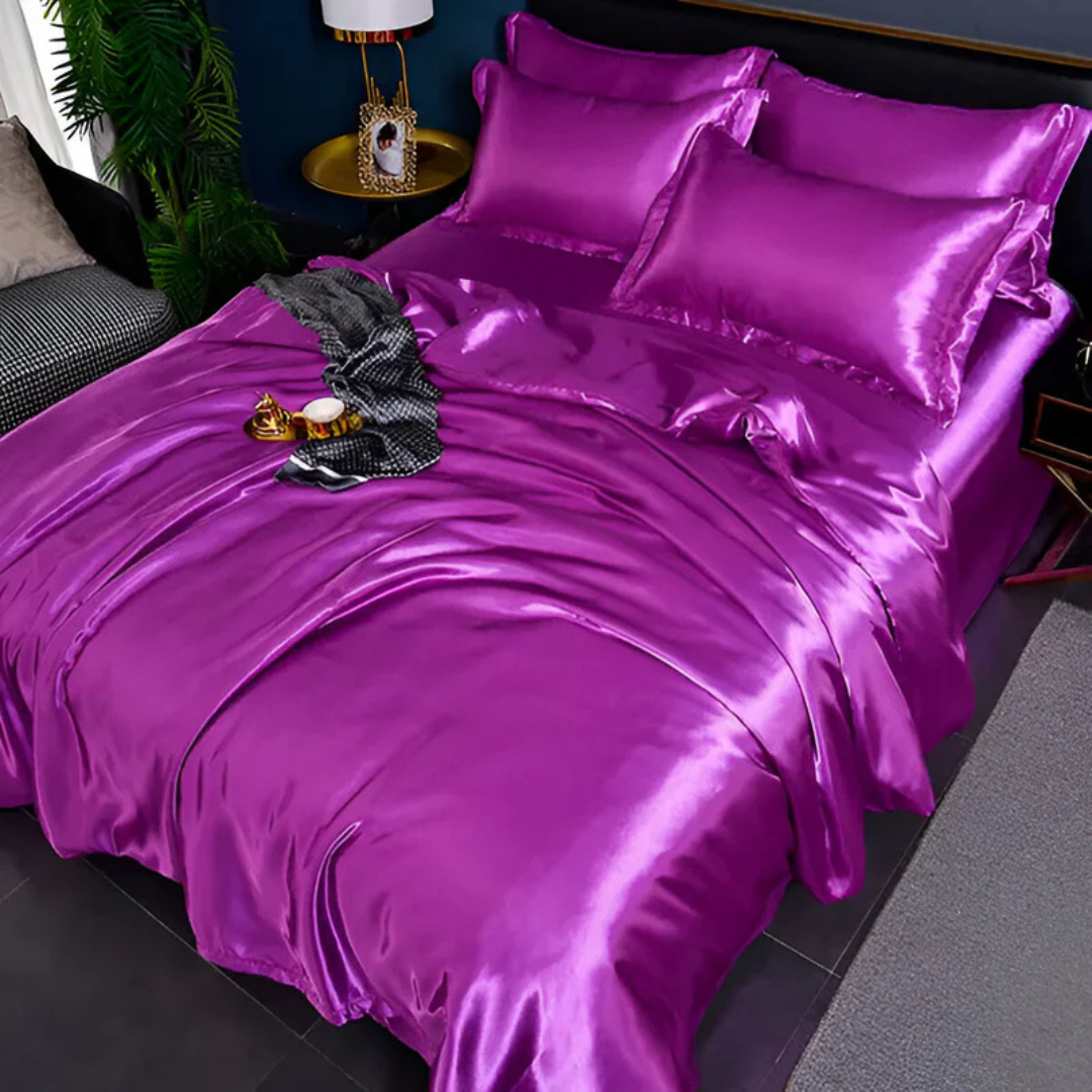 Soft and Breathable Silk-Look Duvet Cover Set