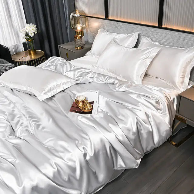 Luxury Solid Satin Duvet Cover