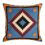 Woven Decorative Cushion Cover with Hand-Tufted Zigzag Pattern