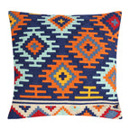 Woven Decorative Cushion Cover with Hand-Tufted Zigzag Pattern