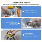 Upgrade 3-in-1 Kitchen Sink Drain Strainer
