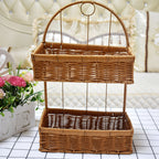 Two-Tiered Woven Storage Basket