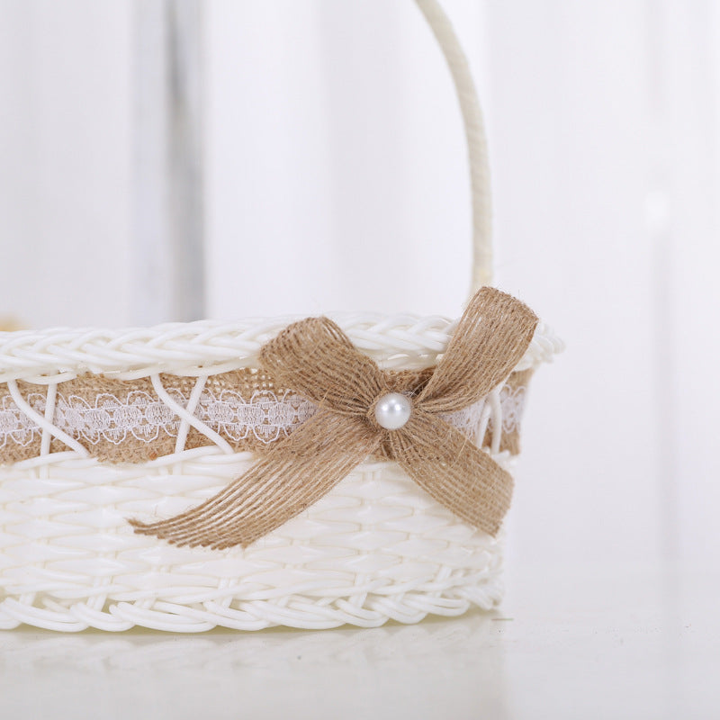 Dekoratives geflochtenes Korb-Set mit Blumenmuster