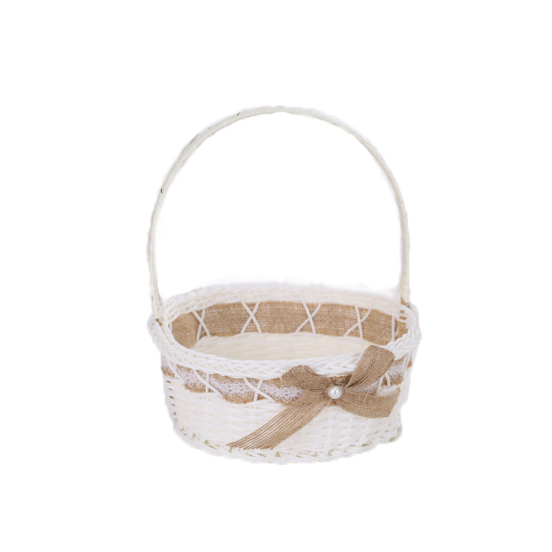 Dekoratives geflochtenes Korb-Set mit Blumenmuster