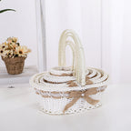 Dekoratives geflochtenes Korb-Set mit Blumenmuster