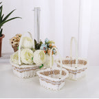 Dekoratives geflochtenes Korb-Set mit Blumenmuster