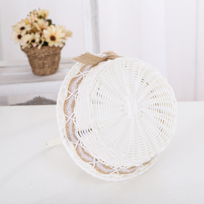 Dekoratives geflochtenes Korb-Set mit Blumenmuster