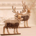 Decorative Wooden Reindeer Figurines