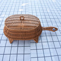 Turtle-Shaped Handcrafted Wicker Storage Basket