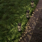 LED-Solar-Gartenleuchte in quadratischer Säulenform