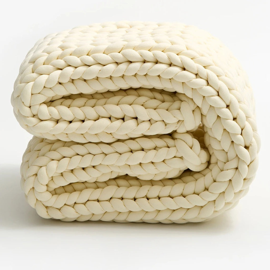 Chunky Knit Handmade Weighted Throw