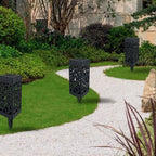 LED-Solar-Gartenleuchte in quadratischer Säulenform