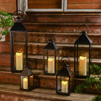 Multi-Size Metal and Glass Lantern Collection