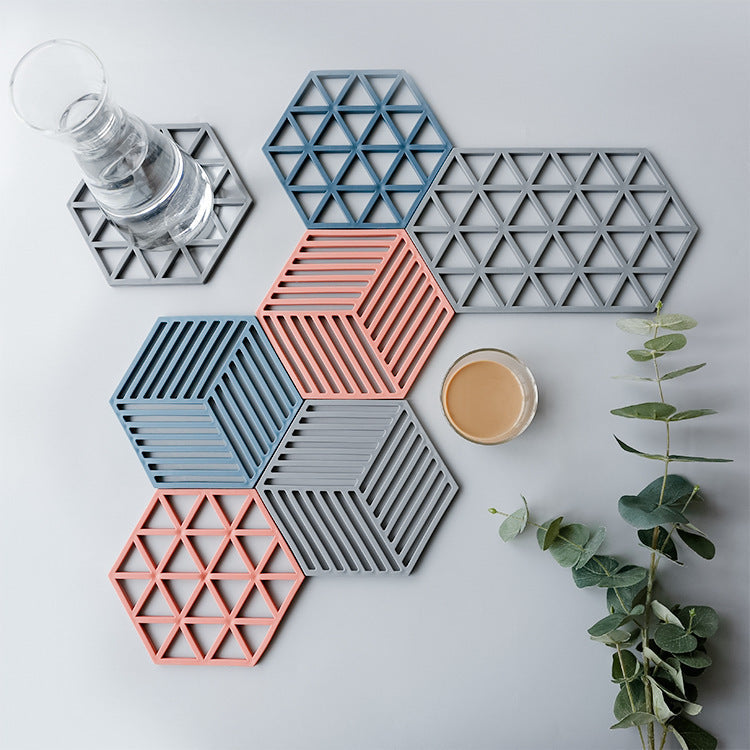 Silicone Coaster with Geometric Design