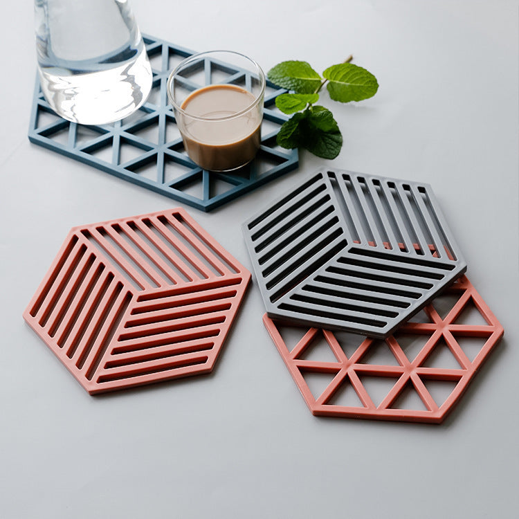 Silicone Coaster with Geometric Design