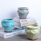 Decorative Plant Pot with Artistic Relief