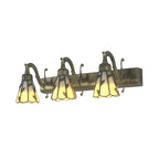 3-flammige Blatt-Spiegelleuchte im Tiffany-Stil