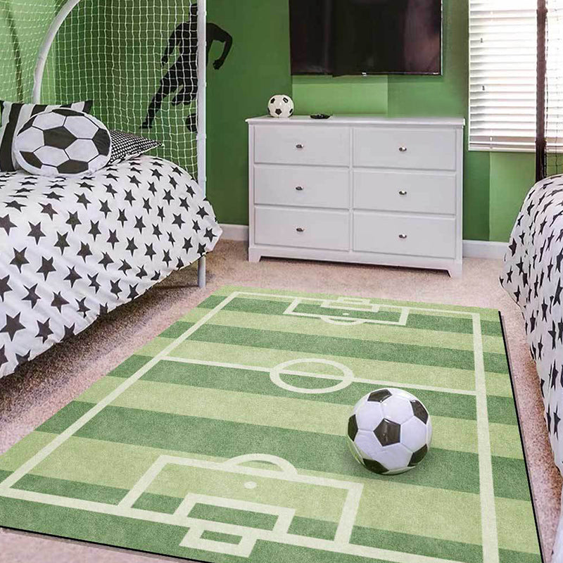 Creative Football Field Pattern Kids Rug