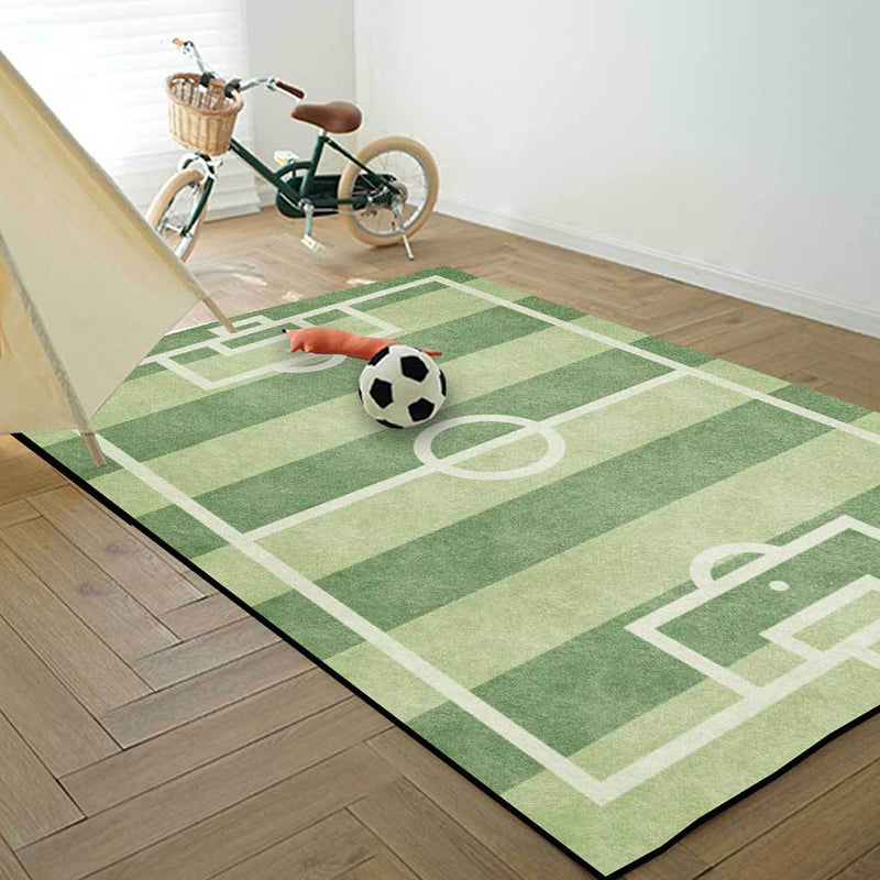 Creative Football Field Pattern Kids Rug