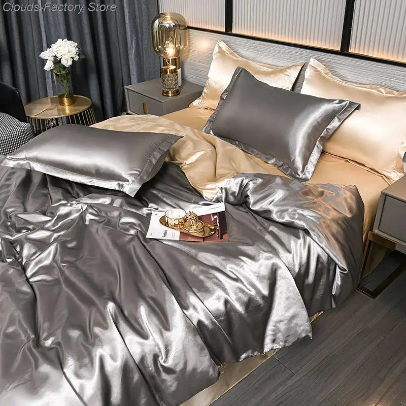 Luxury Solid Satin Duvet Cover