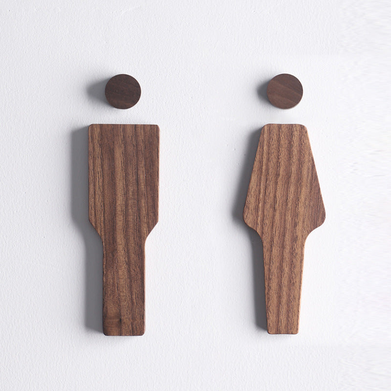 Wooden Toilet Door Signs