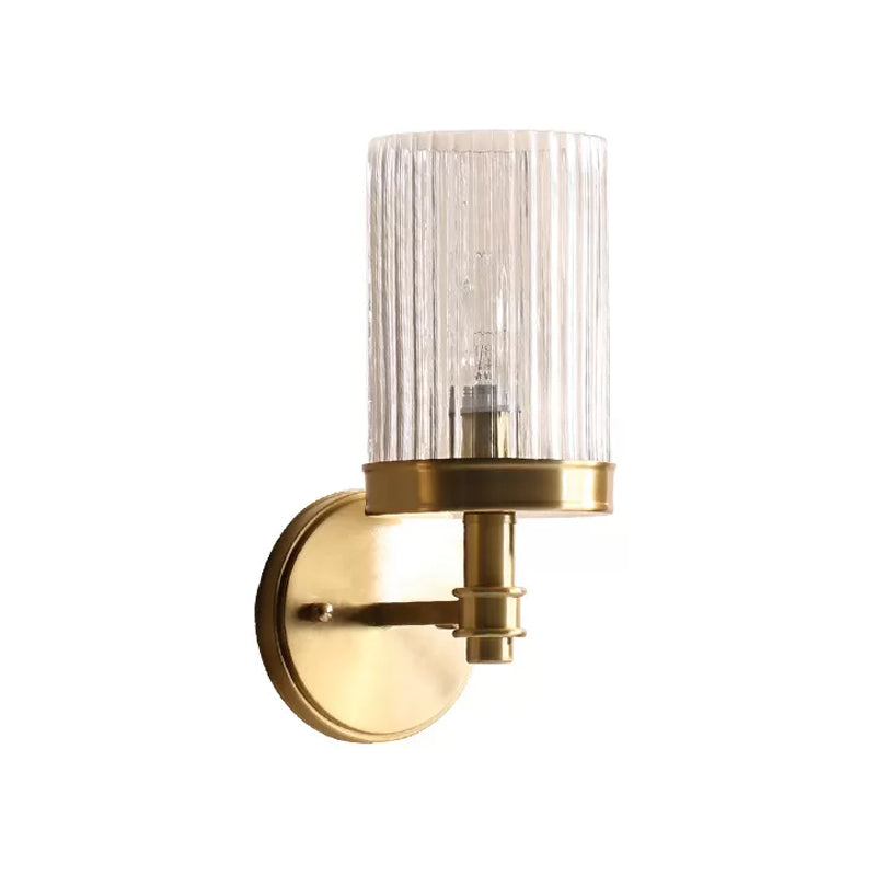 Traditionelle Wandleuchte mit Zylinder-Glasschirm