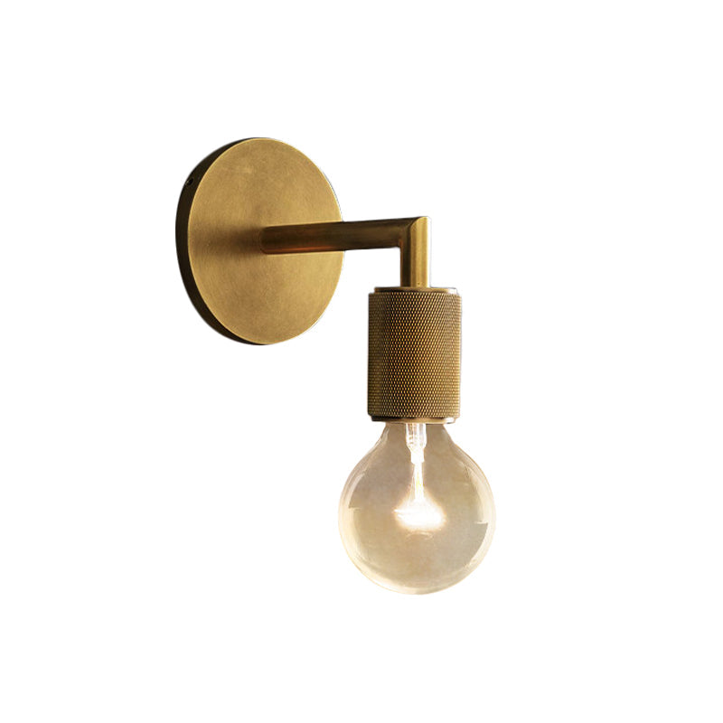 Bronze Armed Wall Sconce Light Postmodern Single Metal/Clear Glass Wall Lamp