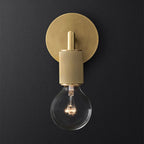 Bronze Armed Wall Sconce Light Postmodern Single Metal/Clear Glass Wall Lamp