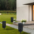 LED-Solar-Gartenleuchte in quadratischer Säulenform