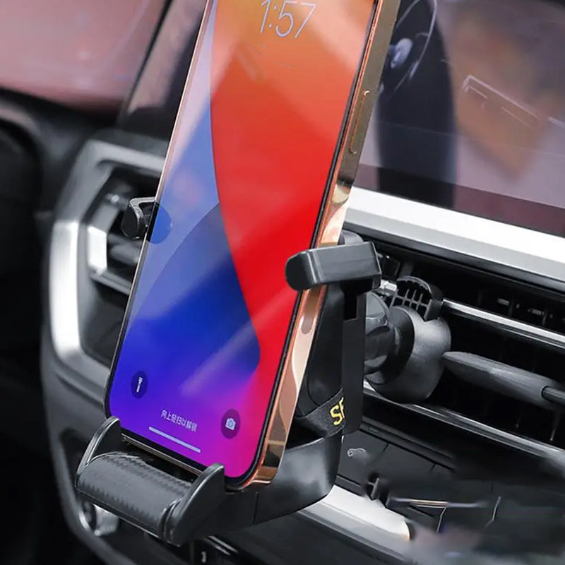 Racing seat phone holder