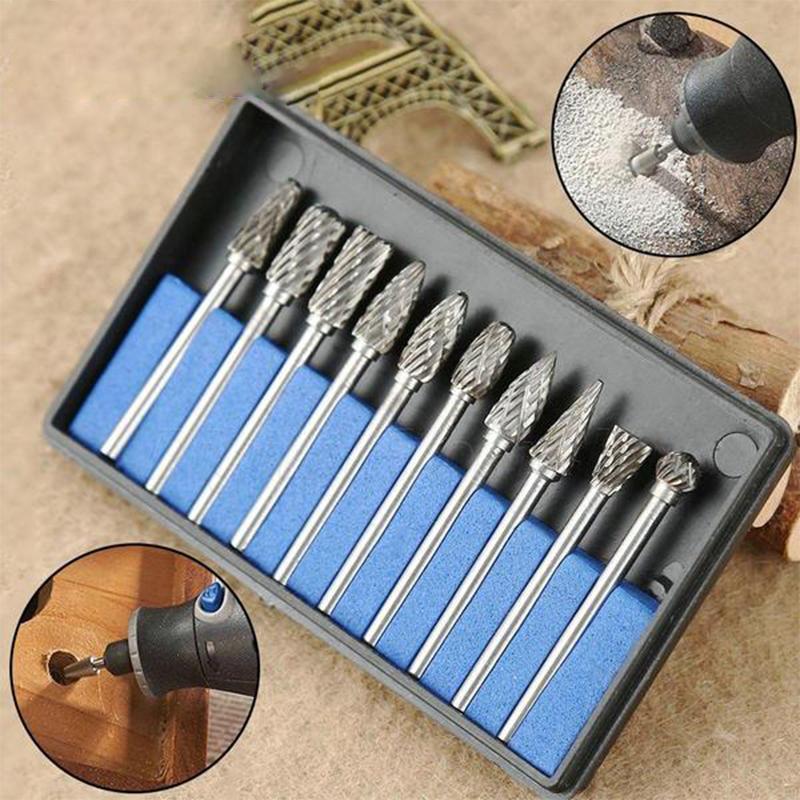 10-in-1 Wolframstahl-Schleifkopf-Set (10-tlg.)