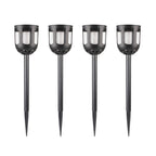 4er-Set moderne schwarze Solar-LED-Wegleuchten