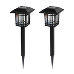 2er-Set Vintage quadratische, wasserdichte LED-Solar-Rasenleuchten
