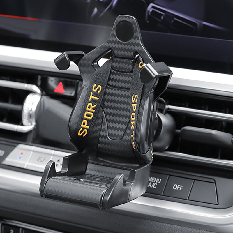 Racing seat phone holder