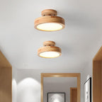Deckenleuchte Holz Acryl 30 cm LED flach für Schlafzimmer Flur