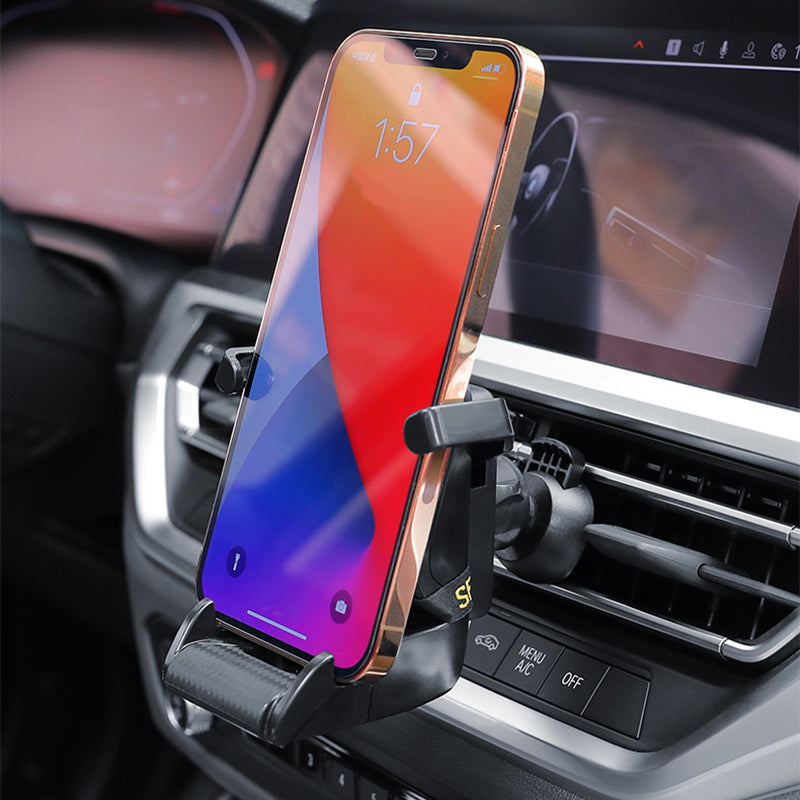 Racing seat phone holder
