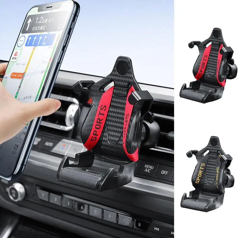 Racing seat phone holder