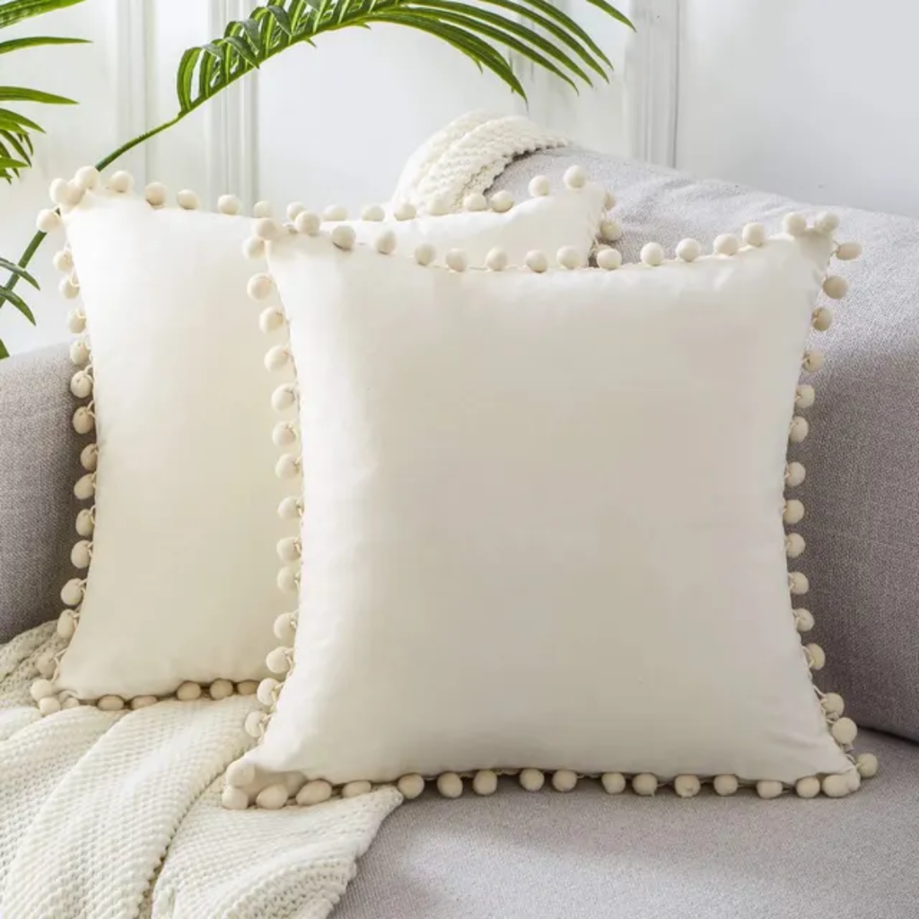 Skandinavischer Kissenbezug aus Baumwoll-Leinen-Mix