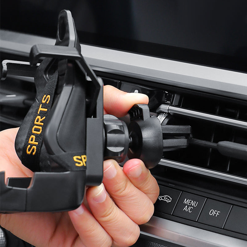 Racing seat phone holder