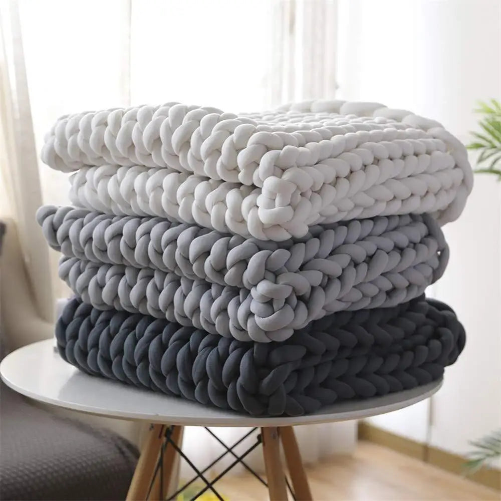 Handmade Chunky Knit Throw Weighted Blanket