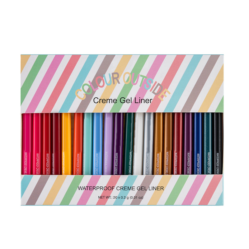 20-teiliges farbiges Eyeliner-Stift-Set