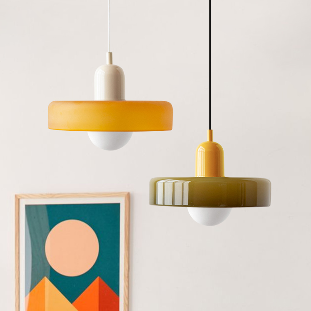 Bunte Pendelleuchte im Bauhaus-Stil - StiloGlas