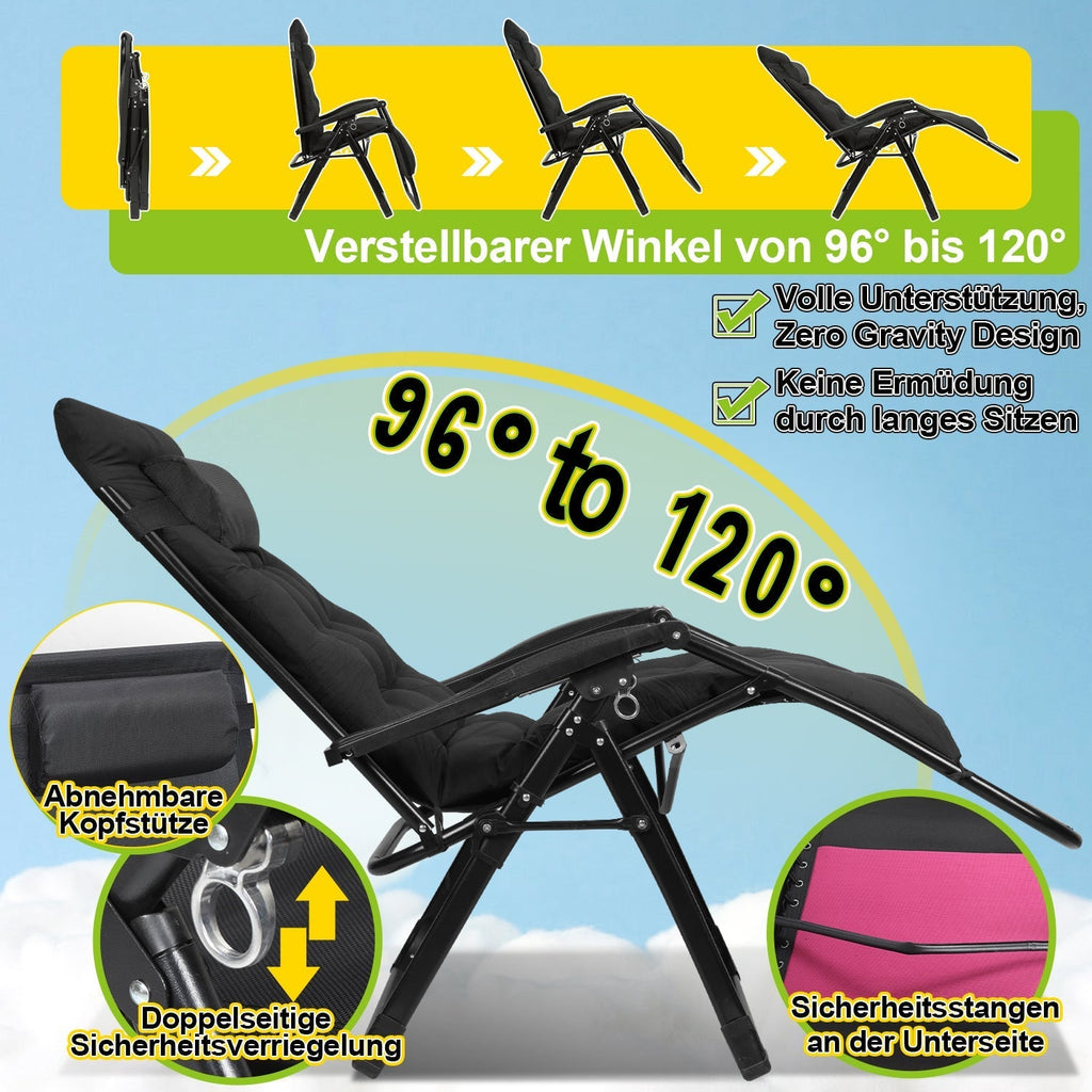 Klappbare Sonnenliege bis 200 kg