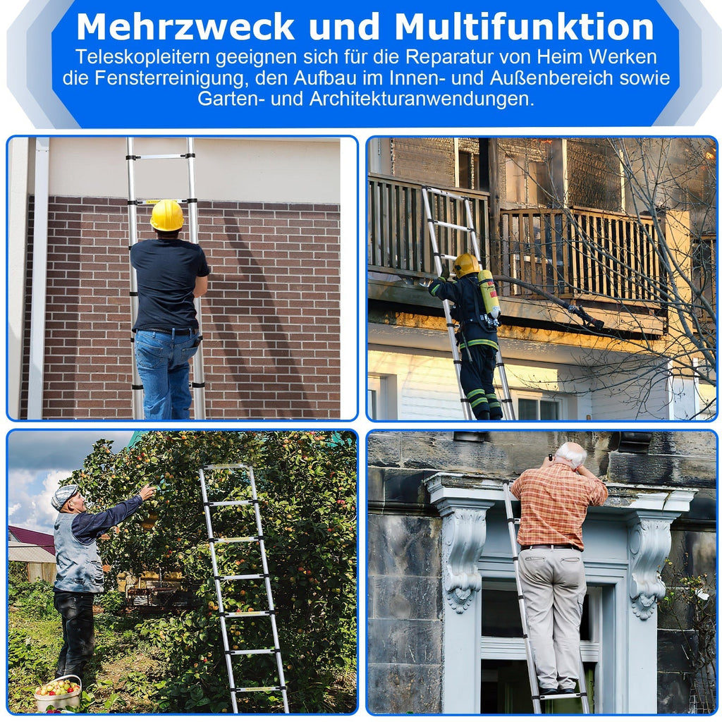 Teleskopleiter aus Aluminium bis 150kg