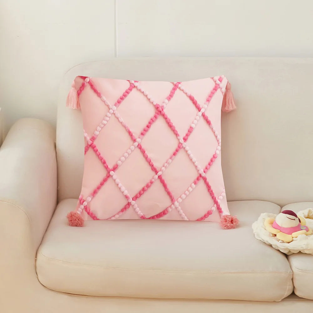 Nordic Geometric Tassel Cushion Cover