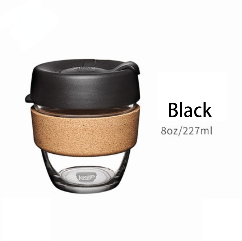 Reusable & Portable Glass Coffee Cup With Lid & Sleeve, For Home, Travel & More