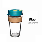 Reusable & Portable Glass Coffee Cup With Lid & Sleeve, For Home, Travel & More